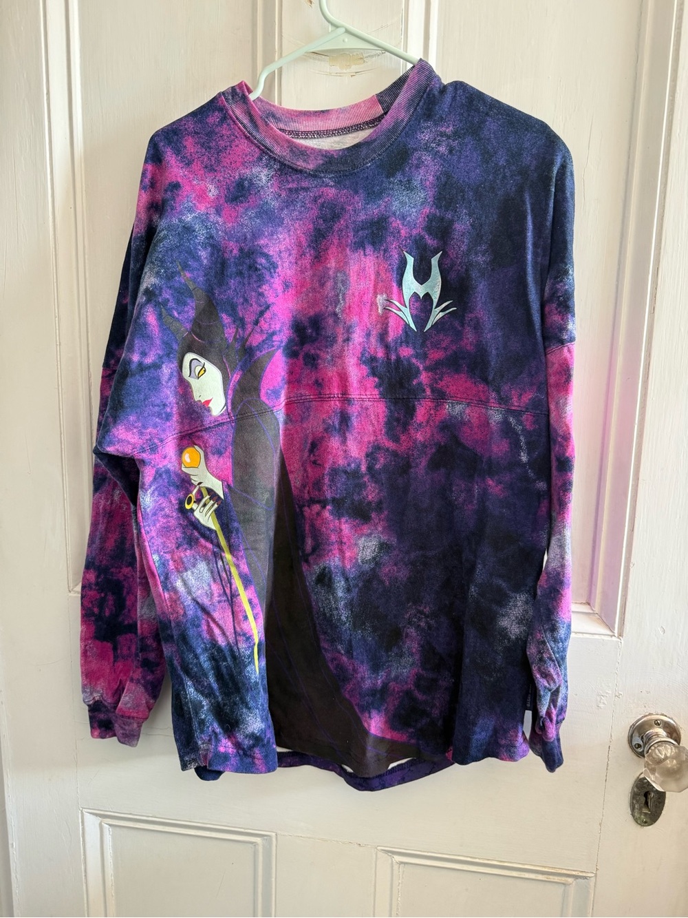 Disney woman’s Long Sleeve Tie-Dye Maleficent Villain Shirt